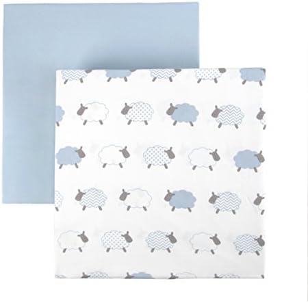 Чаршафи за легла от микрофибър Tadpoles – Наматрасники за детски креватчета (от 2 части, 52 x 28x 8, с шарени агне син цвят)