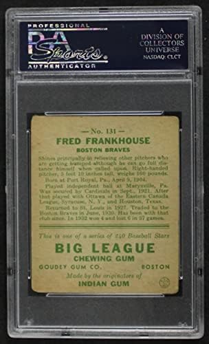 1933 Гуди 131 Фред Фрэнкхаус Бостън Брейвз (Бейзболна картичка) PSA PSA 2.00 Брейвз