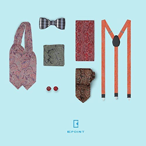 Модерен мъжки Вратовръзка Epoint Ascot, Самостоятелно навързани, Вечерни Вратовръзки с петна Пейсли, Набор от Носа шалове, с кутия