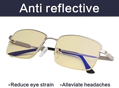 Мъжки слънчеви очила Със сини светозащитной рамки половината от рамки за очила - Очила За четене от компютър от Титан С Памет