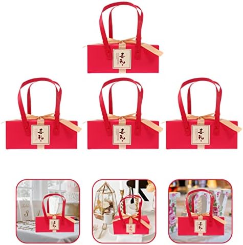 NUOBESTY 4 бр., бебешки Торби в църковен китайски стил на Рожден Ден с Угощением, Подаръчни Комплекти, Торбичка с Лък,