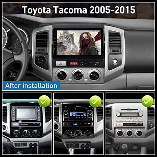 Автомобилното радио в арматурното табло, навигационна за Toyota Tacoma 2005-2015, Android 11 Стерео, 9-инчов Сензорен екран, вграден в Главното устройство Carplay/Android, Автоматична под
