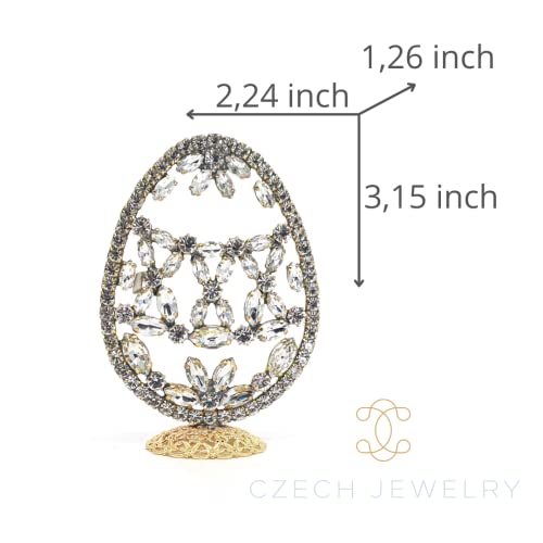 Чудесно великденско яйце - Луксозно великденско бижу, произведено от прозрачни кристали фина кройка - Размер: 2,24x3,15x1,26