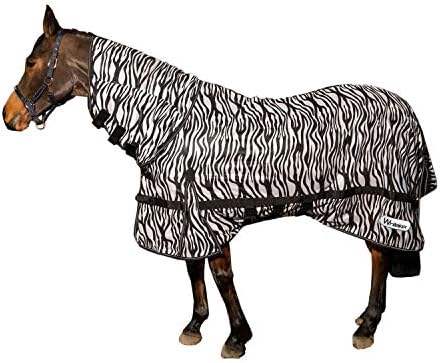 Подложка за езда Whitaker Marwell Zebra Horse Fly Rug За езда - черен / бял