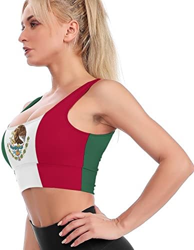 Жена Модерен Спортен Сутиен С Мексиканския Флаг, Сутиени За Йога, Върхове За тренировки Във фитнеса, M