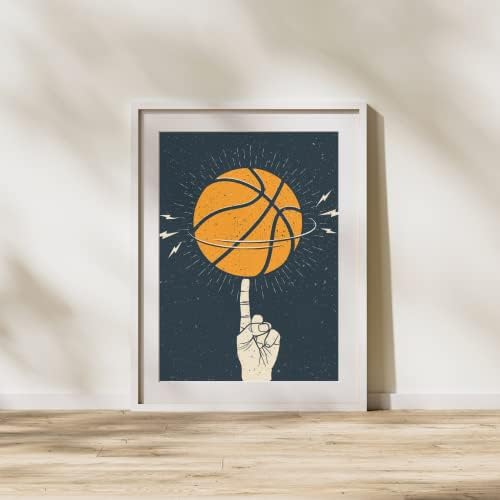 Баскетболни Стенни щампи - Единични (11x14) Баскетболни плакати, без рамка - Декор баскетболна стаи за мъже, Деца и юноши - Комплект баскетболни