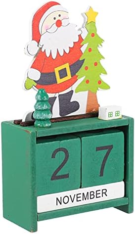 Veemoon Централната Украса На Масата На Коледа Адвент Календар За Обратно Броене Дървен Календар Дядо Коледа Блок Настолни Украса Коледна