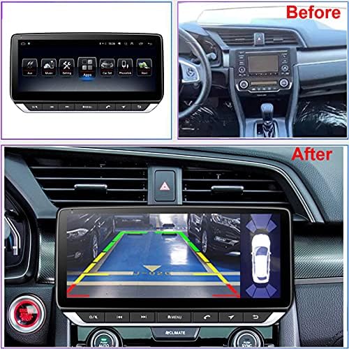 Topdisplay Android 10 Замяна радио за Honda Civic -2021 Навигация 10,25-инчов Сензорен екран 2 + 32G Безжичен Carplay Android Auto