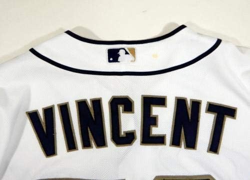 2012 Сан Диего Падрес Ник Винсент #50 Използван в играта Бяла риза - Използваните в играта тениски MLB