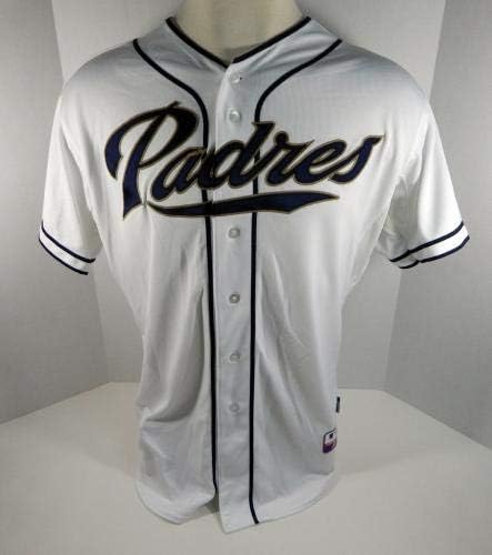 2013 Сан Диего Падрес Джъстин Хатчър #80 Използван в играта Бяла риза - Използваните в играта тениски MLB