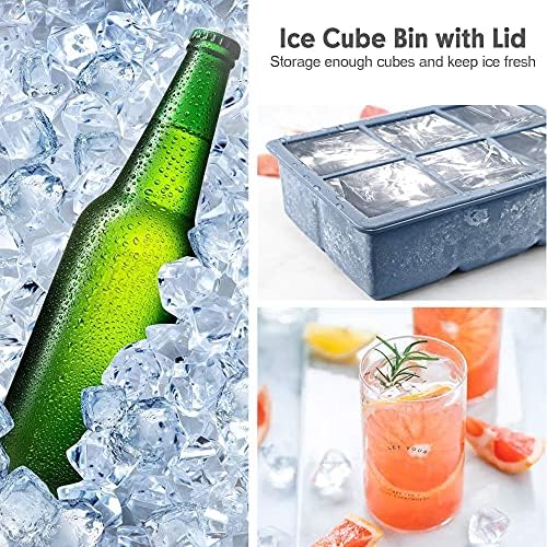 Тави за кубчета лед Excnorm, 3 опаковки - Силиконови форми за кубчета лед в голям размер, с Подвижни капаци, за Многократна употреба и