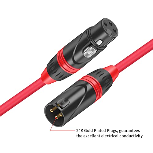 DREMAKE Микрофон кабел XLR-XLR 25 метра, балансный кабел XLR, 3-пинов XLR-3-пинов XLR, Многоцветен Микрофон, кабел, змия аудиокур за скок