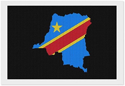 Конго Флаг Карта Диамантена Живопис Комплекти 5D направи си САМ Пълна Тренировка Планински Кристал Изкуство Стенен Декор за Възрастни