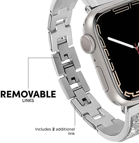 Калъф-хастар - Каишка от неръждаема стомана за Apple Watch 42-45 мм - Съвместима с поредица от 1/2/3/4/5/6/7 / SE - Brilliance