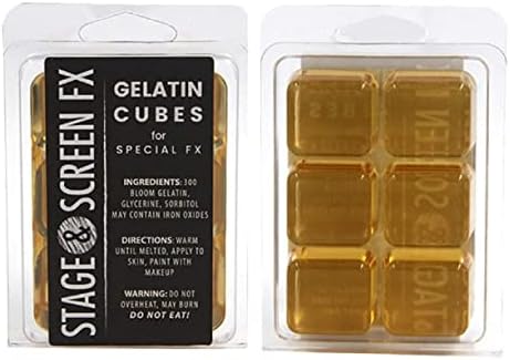 Професионални Кубчета желатин за грим FX 4 грама. Прозрачен - Безопасна алтернатива на латексу! Специален грим FX, Кожни