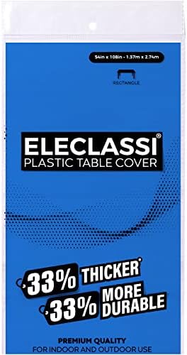Еднократна Пластмасова Покривка Eleclassi в Синя клетка, 6 Опаковки, 54 x 108 инча, Найлонови Покривки за Партита, за Еднократна употреба