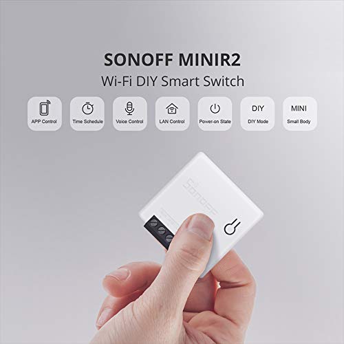 SONOFF Mini R2 10A интелигентен безжичен ключ светлина Wi-Fi, универсален модул САМ за решения за автоматизация на умен дом, работи
