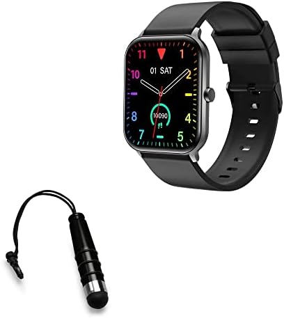 Стилус BoxWave, който е съвместим с SoundPEATS Smart Watch 3 (1,85 инча) - Мини капацитивен стилус с малък гумен фитил, Капацитивен стилус за SoundPEATS Smart Watch 3 (1,85 инча) - Черно jet black