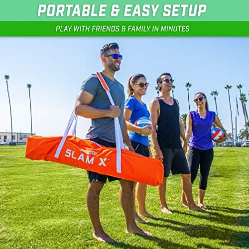 Игра комплект за волейбол GoSports Шлем X 4 Way - Идеалната игра в задния двор и на плажа за деца и възрастни