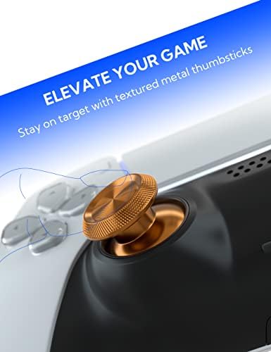 Метални накладки Avericht за контролер PS5, Комплект за подмяна на алуминиева джойстик за Аксесоари контролер Dualsense (златен)