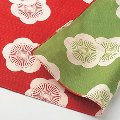 Японски Обратим Фуросики - Традиционна кърпа за опаковане на обяд или на подаръци - Памук - 18,9 x 18,9 инча - Абрикосово-червен
