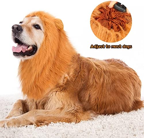 Saintrygo, 2 броя, Лъвската Грива за костюми кучета, Реалистичен Забавен Перука с Лъв за кучета средни и големи по размер, Костюм на Кучето