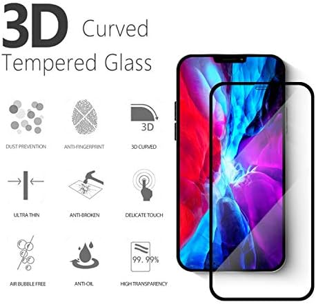 Съвместим за iPhone 12 / Pro Протектор на екрана за Лесен монтаж на Рамката Калъф Удобен Премия Закалено 3D Защитно стъкло с пълно покритие