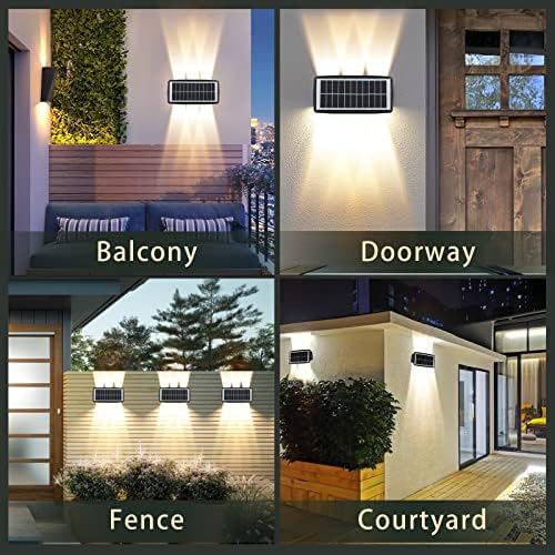 JIAXIZ Exterior Up Down Wall Светлини - Слънчеви Външни осветителни тела за градината, дома на дворове, вили, фасадните порта и т.н.,