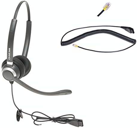 Слушалки OvisLink Dual Ear Call Center, съвместима с телефони Cisco с жак за слушалки RJ9 (изглежда като телефонна розетка) | Пълен