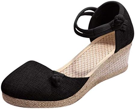 Msaikric Ежедневни летни сандали за жени 2022, удобни сандали на танкетке, дамски ежедневни сандали на платформа телесен цвят с джапанки, улични