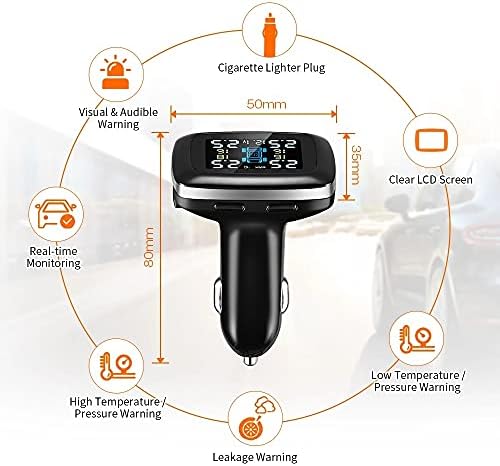 XJJZS Автомобили ГУМИТЕ, Система за контрол на налягането в гумите Сензор USB-Порт за Автомобилна Аларма за Сигурност Запалката