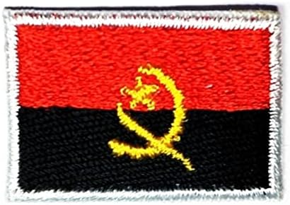 Kleenplus 2 бр., 0,6X1,1 инча. Мини ленти с националния флаг Ангола, флаг на страната, военната тактическа бродирана апликация, желязо нашивка, декоративен иконата, за ремонт