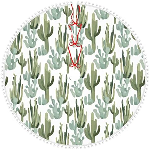 Пола за Коледната елха с тапицерия pom-помераните Desert-Cactus-Arizona Празнична Коледна Украса за дома 30