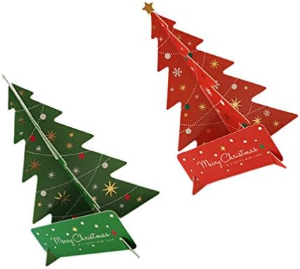 STOBOK 2 елемента Малка 3D Коледно Дърво, Хартиени Декорации Мини Хартиени Изделия Коледно Дърво за Дома Коледна Украса за