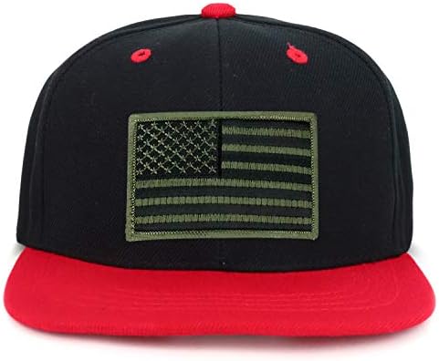 2-Тонная бейзболна шапка Armycrew Youth Kid ' s Olive с нашивкой под формата на Американски Флаг с Плосък клюн възстановяване на