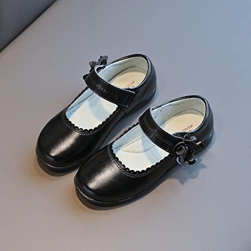 Детски обувки За изказвания, Етикет кожени обувки, Детски училищни обувки с цветен модел, Espadrilles за момичета (черен,