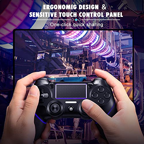 Контролер Sefwon PS4 Безжичен Гейм контролер, Съвместим с P4 (син)