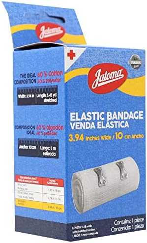 Еластична превръзка Jaloma, Удобни ластични бинтове за подкрепа на повредени ставни и навяхвания, 4 опаковки бинтове за 3,94 инча.