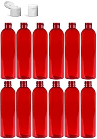Кръгли бутилки Cosmo обем 8 унции, празни от PET пластмаса, за еднократна употреба, които не съдържат BPA, с бели откидывающимися капаци