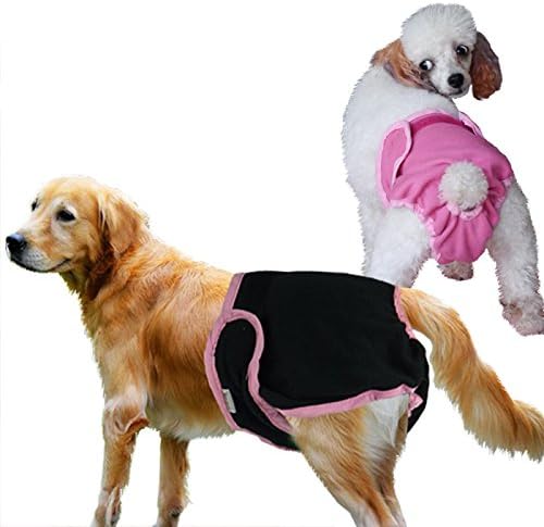 Хигиенични гащи за кучета TOPSOSO Fashion Shop Max със закопчалка Valco за новородено 4 цвята 5 размери (Black, XS (20-25 см))