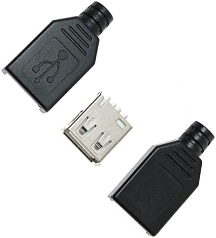 Конектор USB 2.0 с клъстер жак с черен пластмасов капак във формата на миди САМ Connector (5 комплекта)
