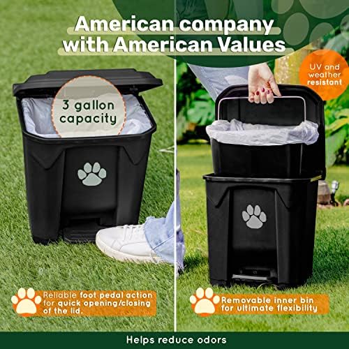 Улично кошчетата за кучешки какашек ZubyDog с капак и Подвижна Вътрешна мусорным ведро. Комплектът включва Здрав метален тава/Грабелька
