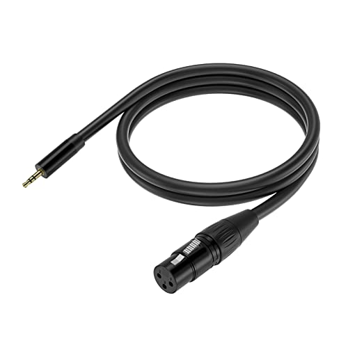 Yinker 3,5 мм XLR конектори 5 фута / 1 опаковка, 1/8 Инча TRS за XLR конектори 3-Пинов кабел Микрофон Микрофон на кабел Балансиран Стерео (1/8 за XLR)