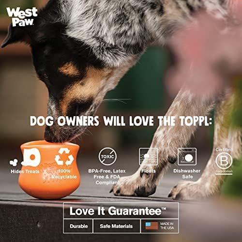 Комплект играчки за кучета WEST PAW Zogoflex Toppl с занимаващи лакомствата – Интерактивни детски играчки за Дъвчене за кучета – Играчка за кучета с Умерен дъвчене, Достава?