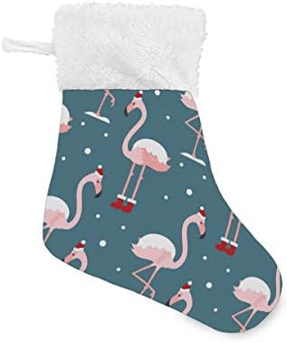 Коледни Чорапи ALAZA, Коледна Шапка с Фламинго, Класически Персонализирани Малки Декорации за Отглеждане за Семейни празници, Определени декор