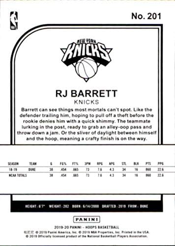 2019-20 Панини NBA Hoops 201 Баскетболно карта начинаещ Ню Йорк Никс Арджея Барет