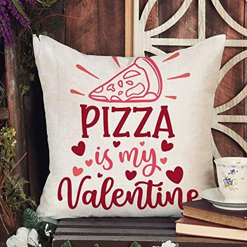 Pizza is My Valentine Калъфка за Свети Валентин Розова Романтична Калъфка за вашата Сватба, Годишнина, Годеж, Калъфка за Възглавница, Квадрат Декоративна Калъфка за възглав?
