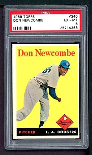 1958 Topps # 340 Дон Ньюкомб Лос Анджелис Доджърс (Бейзбол карта) PSA PSA 6.00 Доджърс