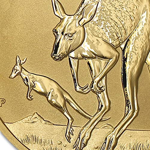 Австралийска златна монета под формата на кенгуру 2022 г., 1/10 унция, Брилянт, без лечение (в капсули) със сертификат за автентичност от