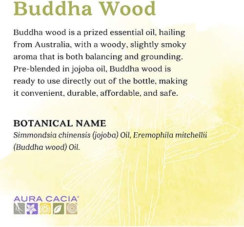 Етерично масло от дървото на Буда Aura Cacia в масло от жожоба | ГХ / МС Тестван за чистота | 0,5 ет. унция.